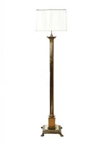 BRASS STANDARD LAMP & SHADE at Ross's Online Art Auctions