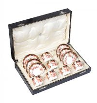 CASED ROYAL CROWN DERBY COFFEE SET at Ross's Online Art Auctions