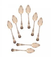 SET OF SIX SILVER SERVING SPOONS at Ross's Online Art Auctions