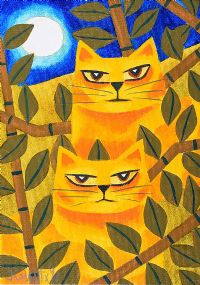 MOONLIGHT CATS by Graham Knuttel at Ross's Online Art Auctions