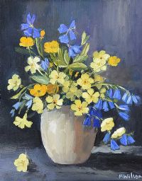 VIOLA'S IN A LITTLE POT by Marjorie Wilson at Ross's Online Art Auctions