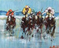 FOUR HORSE RACE by Desmond Murrie at Ross's Online Art Auctions