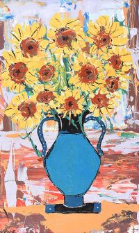 GREEK VASE WITH SUNFLOWERS by Gerald G. Beattie at Ross's Online Art Auctions