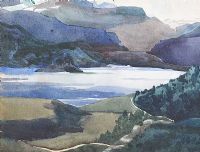 DISTANT MOUNTAINS ACROSS THE LOUGH by Kathleen Bridle RUA at Ross's Online Art Auctions