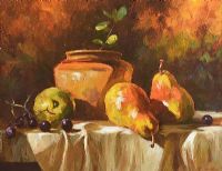 STILL LIFE, APPLES & PEARS by Donal McNaughton at Ross's Online Art Auctions