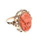 9CT GOLD CARVED CORAL RING at Ross's Online Art Auctions