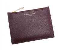 ASPINAL OF LONDON BURGUNDY LEATHER POUCH at Ross's Online Art Auctions