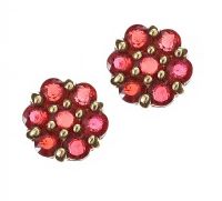 9CT GOLD RED STONE EARRINGS at Ross's Online Art Auctions