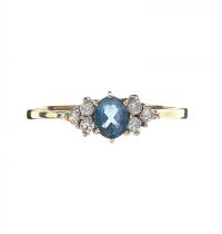 9CT GOLD BLUE TOPAZ DRESS RING at Ross's Online Art Auctions