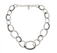 STERLING SILVER TWO-TONE LINK NECKLACE at Ross's Online Art Auctions