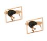 9CT GOLD CUFFLINKS SET WITH JADE at Ross's Online Art Auctions