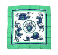 HERMES SILK SCARF OF 'HORSE CARRIAGE' THEME at Ross's Online Art Auctions
