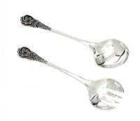 PAIR OF SILVER SALAD SERVERS at Ross's Online Art Auctions