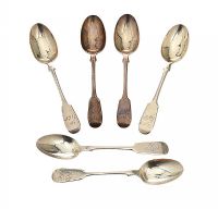 SIX SILVER TEA SPOONS at Ross's Online Art Auctions