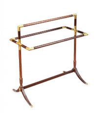EDWARDIAN MAHOGANY BRASS BOUND TOWEL RAIL at Ross's Online Art Auctions