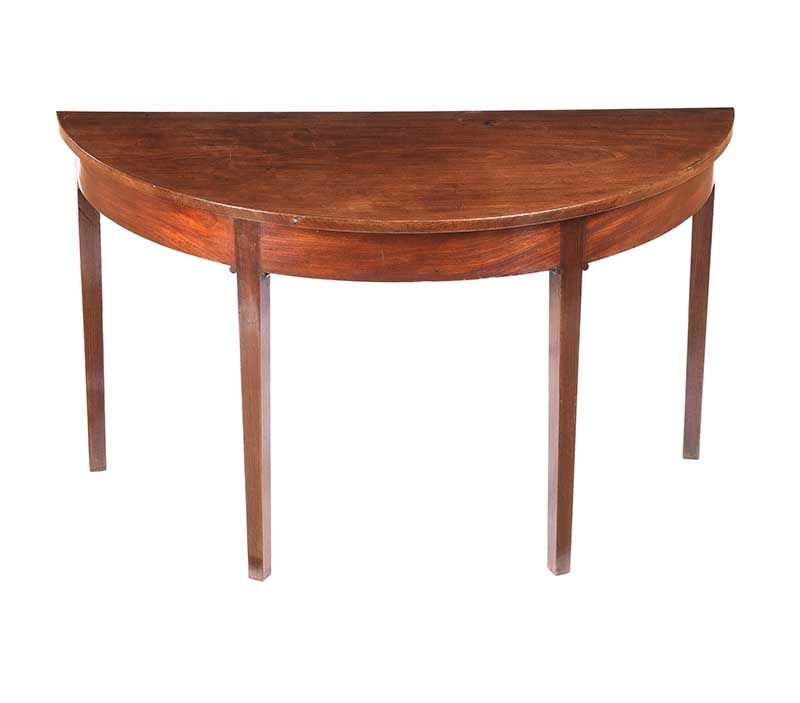 PAIR OF GEORGIAN MAHOGANY DEMI LUNE CONSOLE TABLES at Ross's Online Art Auctions