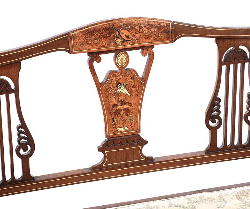 EDWARDIAN INLAID WINDSOR SEAT at Ross's Online Art Auctions