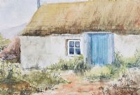 OLD THATCHED COTTAGE by P. Armstrong at Ross's Online Art Auctions