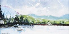 MOONLIGHT OVER LOUGH ESKE by Sean Lorinyenko at Ross's Online Art Auctions