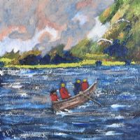 CROSSING THE LOUGH by Rose Elizabeth Moorcroft at Ross's Online Art Auctions