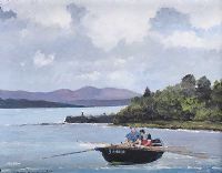 THE FANAD CURRACH MEN EXPLORE ARDS FOREST & SHORE by Sean Lorinyenko at Ross's Online Art Auctions