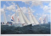 SYGMA 38'S RACING OFF RYDE by J. Steven Drews at Ross's Online Art Auctions
