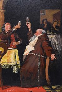 THE MONK'S TOAST by Joe O'Kane at Ross's Online Art Auctions