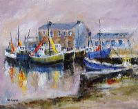 BOATS AT ARKLOW HARBOUR by Niall Campion at Ross's Online Art Auctions