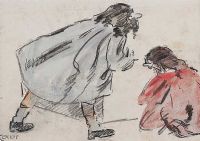 CHILDREN PLAYING by William Conor RHA RUA at Ross's Online Art Auctions