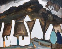 COTTAGES AT THE FOOT OF THE MOUNTAINS by Markey Robinson at Ross's Online Art Auctions