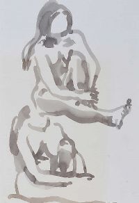 SEATED FEMALE by George Campbell RHA RUA at Ross's Online Art Auctions