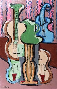 THE GREEN JUG & MUSICAL INSTRUMENTS by Gerald G. Beattie at Ross's Online Art Auctions