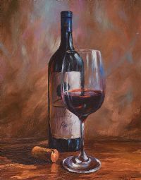 STILL LIFE, GLASS OF WINE by Donal McNaughton at Ross's Online Art Auctions