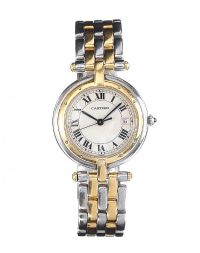 CARTIER 18CT GOLD AND STAINLESS STEEL LADY'S WRIST WATCH at Ross's Online Art Auctions