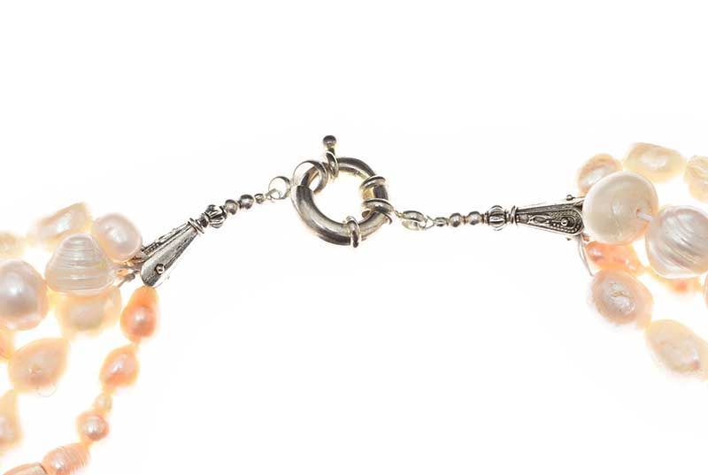 SIX-STRAND FRESHWATER PEARL NECKLACE WITH SILVER-TONE CLASP at Ross's Online Art Auctions