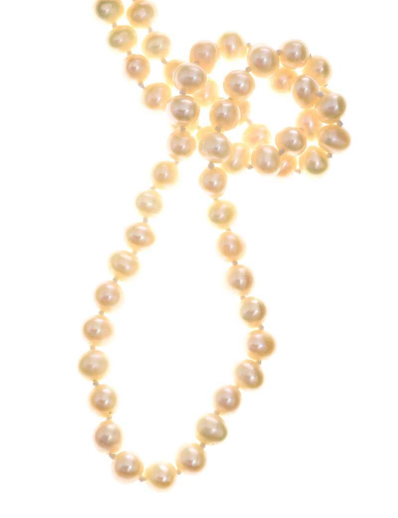 STRAND OF FRESHWATER PEARLS WITH STERLING SILVER CLASP at Ross's Online Art Auctions