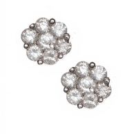 18CT WHITE GOLD DIAMOND FLORAL CLUSTER EARRINGS at Ross's Online Art Auctions