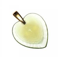 LALIQUE 9CT GOLD MOUNTED GREEN CRYSTAL HEART PENDANT at Ross's Online Art Auctions