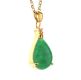 GOLD JADE AND CUBIC ZIRCONIA PENDANT ON A 9CT GOLD CHAIN at Ross's Online Art Auctions