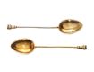 BOXED SET OF 12 STERLING SILVER GILT AND ENAMEL SPOONS at Ross's Online Art Auctions