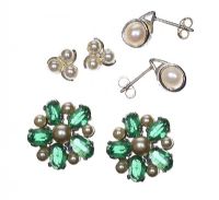 THREE PAIRS OF PEARL-SET EARRINGS at Ross's Online Art Auctions