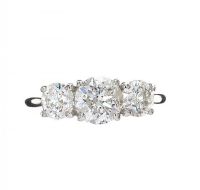 18CT WHITE GOLD THREE STONE DIAMOND RING at Ross's Online Art Auctions