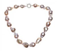 STRAND OF LARGE PINK BAROQUE FRESHWATER PEARLS at Ross's Online Art Auctions