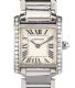 CARTIER 'TANK FRANCAISE' STAINLESS STEEL DIAMOND-SET LADY'S WRIST WATCH at Ross's Online Art Auctions