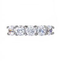 STERLING SILVER MOISSANITE FIVE STONE RING at Ross's Online Art Auctions