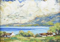 COTTAGE ON THE ANTRIM COAST by Gladys Maccabe HRUA at Ross's Online Art Auctions