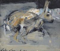 RUNNING HARE by Con Campbell at Ross's Online Art Auctions