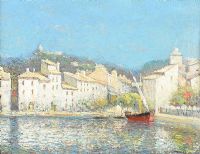 SAILING BOAT, CASSIS, PROVENCE, FRANCE by Julien G. Gagliardini at Ross's Online Art Auctions