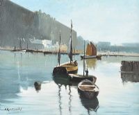 HARBOUR, CORNWALL by F.R. Fezzandil at Ross's Online Art Auctions