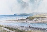 RIVER BUSH AT THE ANTRIM COAST by William Cunningham at Ross's Online Art Auctions
